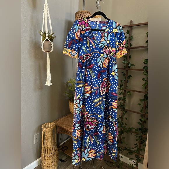 Tabitha Brown for Target Mixed Floral/Polka Dot Print Puff Sleeve Dress - Picture 8 of 14